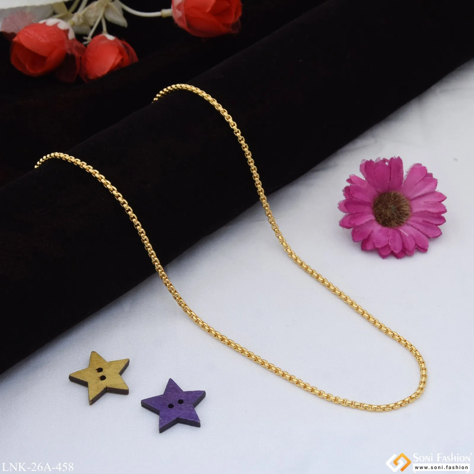 1 Gram Gold Plated Chic Design Charming Design Chain for Ladies - Style A458