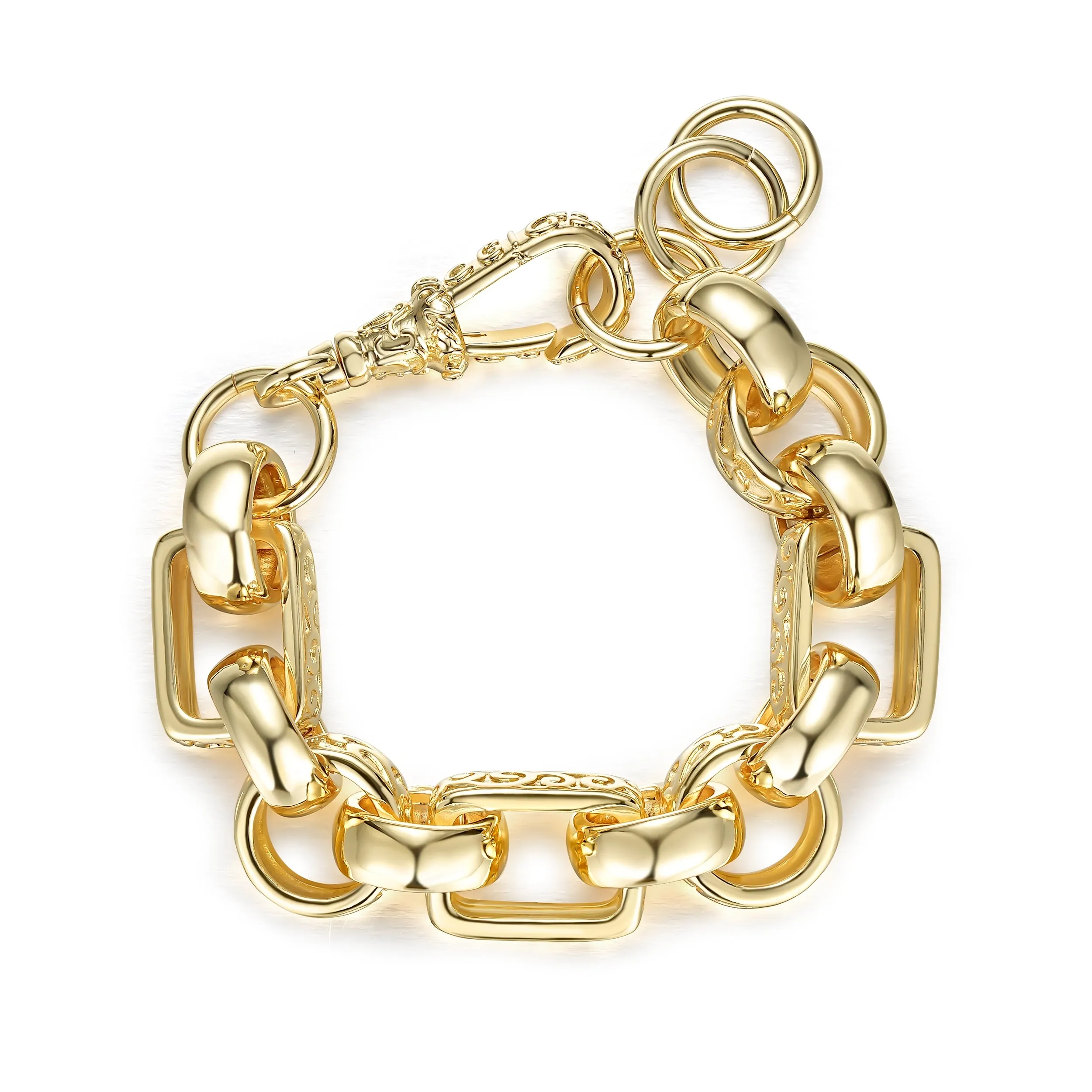 18mm Gold Filled Gypsy Belcher Bracelet With Albert Clasp 8/8.5 Inch