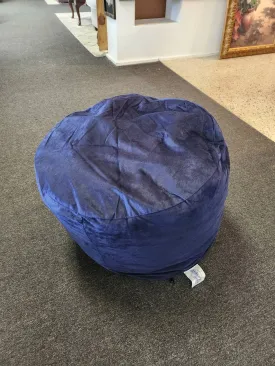 24" Round Blue Ottoman/ Bean Bag