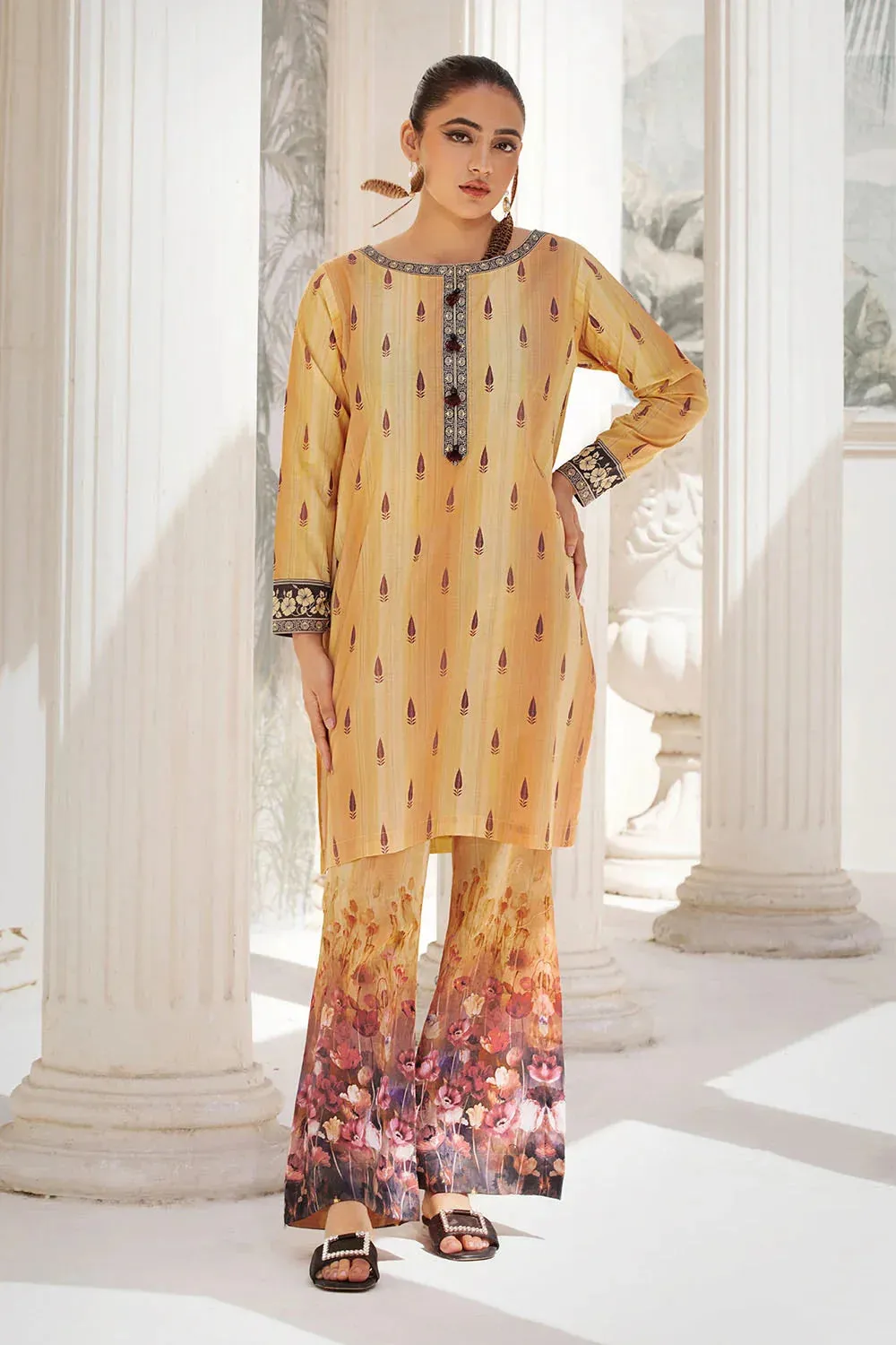 2PC Unstitched Printed Lawn Shirt and Trouser KST-2650