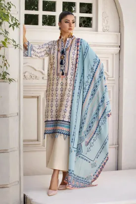 3PC Printed Unstitched Lawn Suit KLA-2689