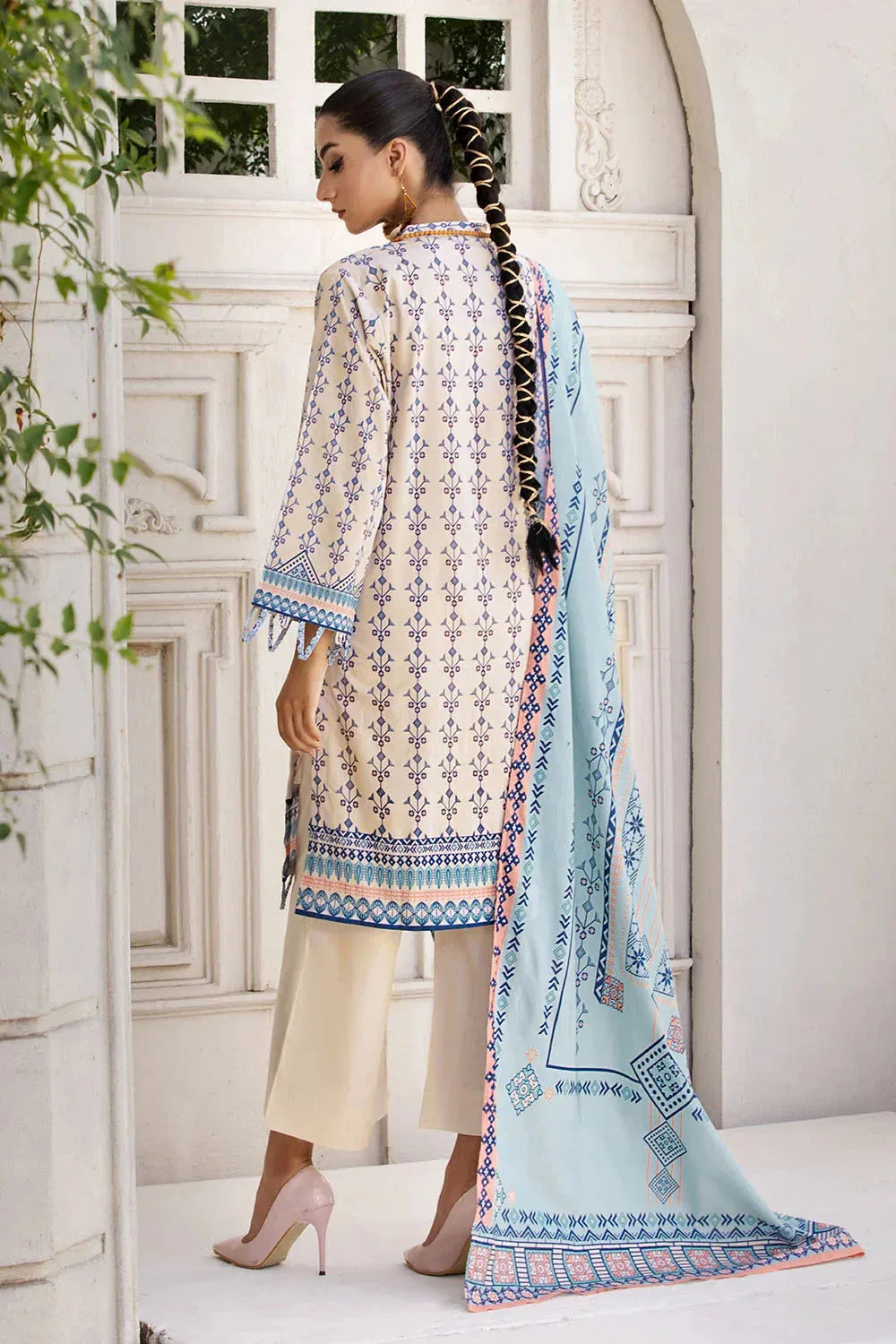 3PC Printed Unstitched Lawn Suit KLA-2689