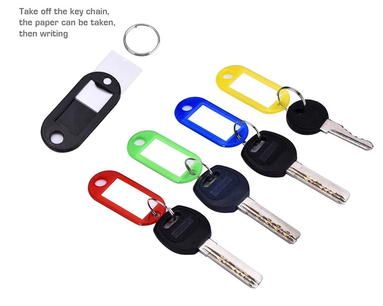 50 Pieces Keyrings with ID Tags