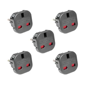 5x UK to EU Mains Power Socket Adapter Plug