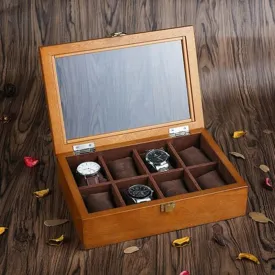 8PCS LUXURY WOODFINISH WATCH COLLECTOR BOX