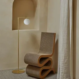 Adjustable Opal Orb Floor Lamp