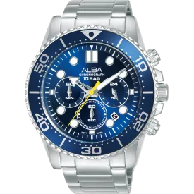 Alba Active Chronograph Stainless Steel Blue Dial Watch AT3J43X