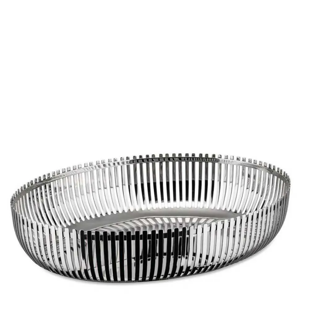 Alessi PCH06/26 oval basket in steel