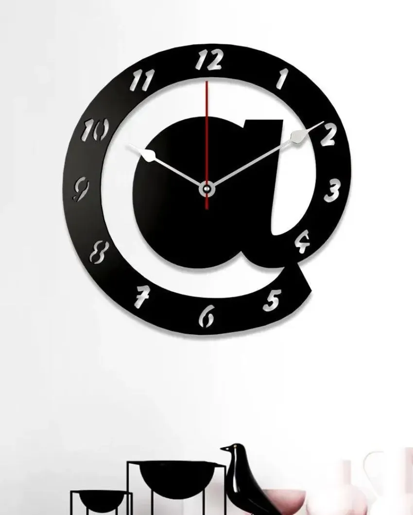 Arroba Logo Featuring Design Wooden Wall Clock