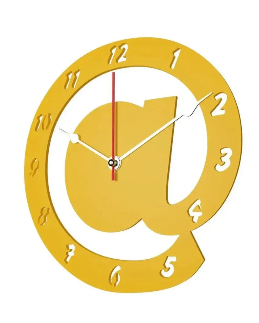 Arroba Logo Featuring Design Wooden Wall Clock