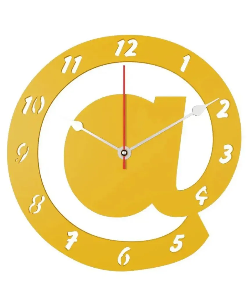 Arroba Logo Featuring Design Wooden Wall Clock