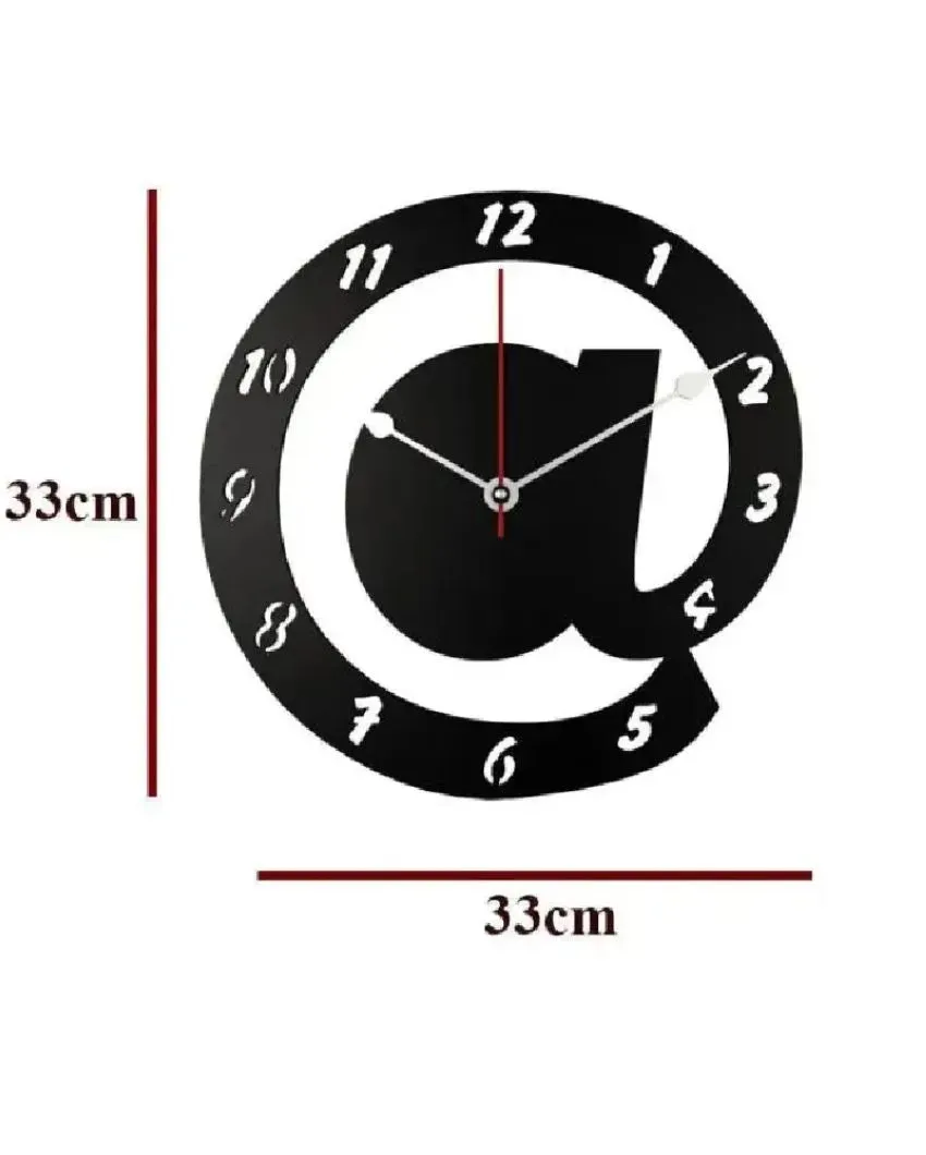 Arroba Logo Featuring Design Wooden Wall Clock