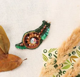 Bead Embroidery Decoration Emerald snail AD-238