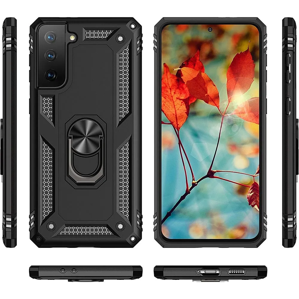 Black Military Kickstand Series Case - Samsung Galaxy S21 FE 5G