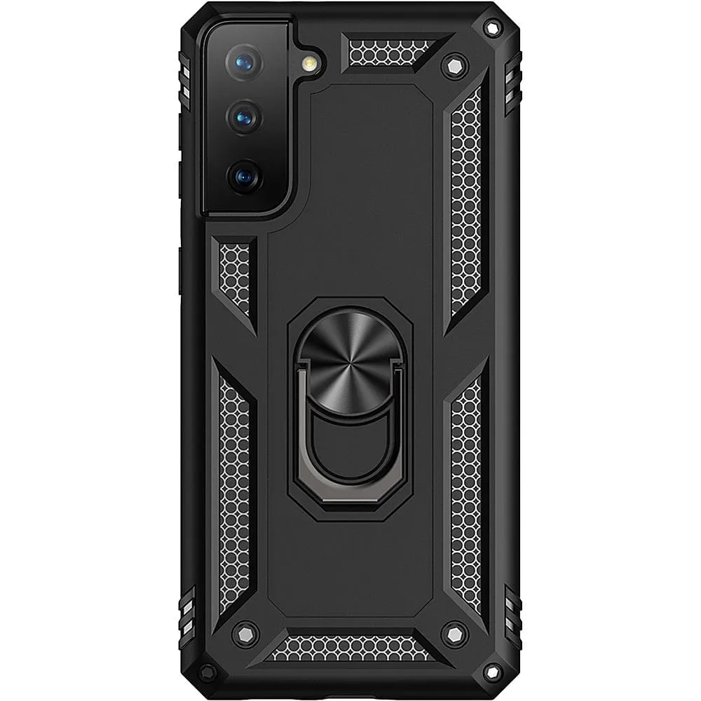 Black Military Kickstand Series Case - Samsung Galaxy S21 FE 5G