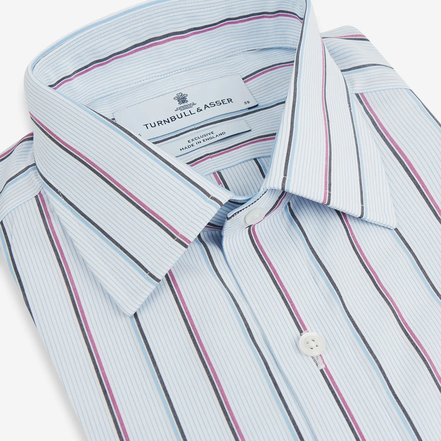 Blue and Pink Shadow Stripe Mayfair Shirt