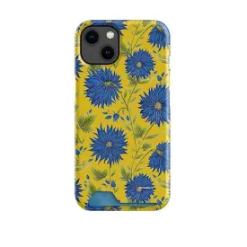 Blue Flowers Yellow Case and Card By Catherine Rowe