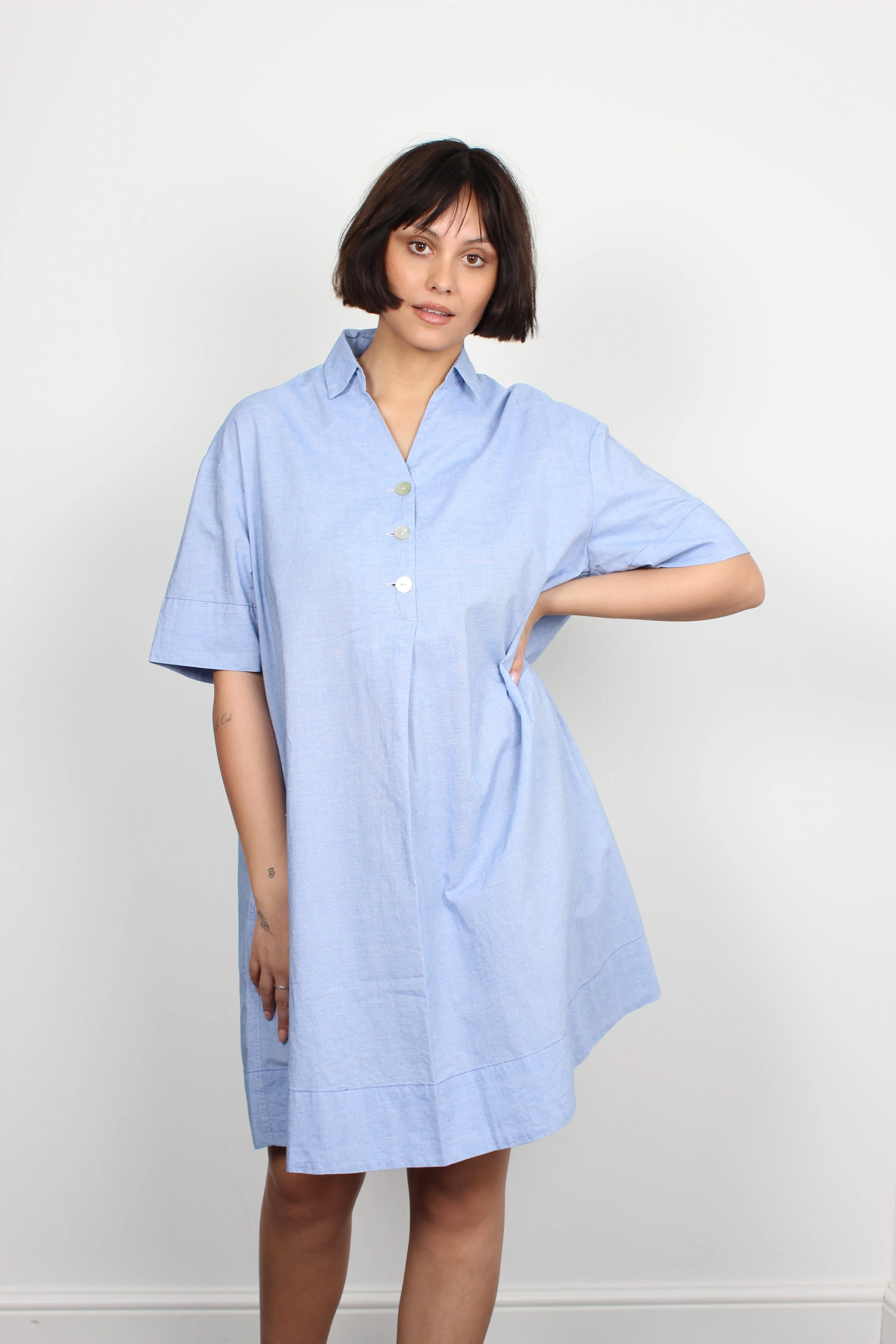 BR Ateliers Cotton Dress in Blue