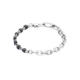 Bracelet Cubes Fusion link chain black