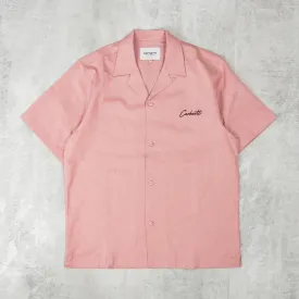 Carhartt WIP Delray S/S Shirt - Glassy Pink / Black