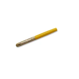 Carlton London Etched Metal Pen with Marble Finish in Vibrant Yellow