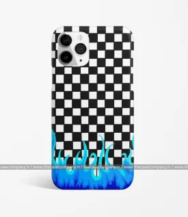 Checkered Blue Flame Case