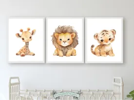 Cute Safari Animal Nursery Prints