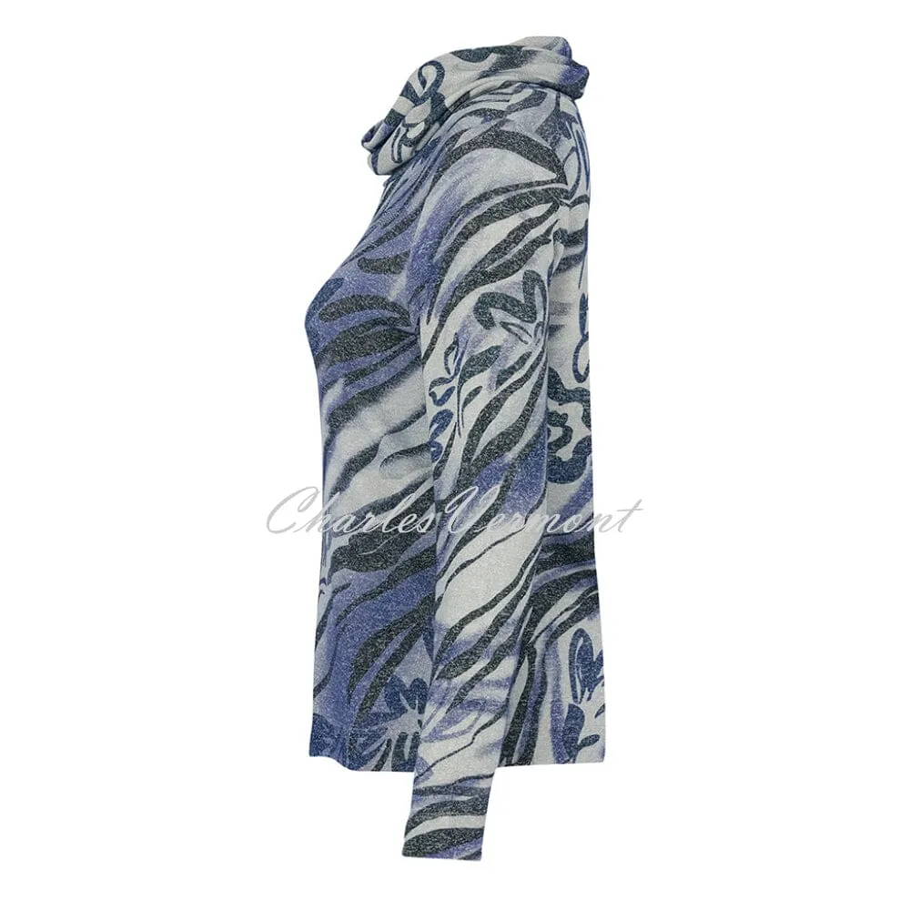 Dolcezza Cowl Neck Top - Style 73182 (Indigo)