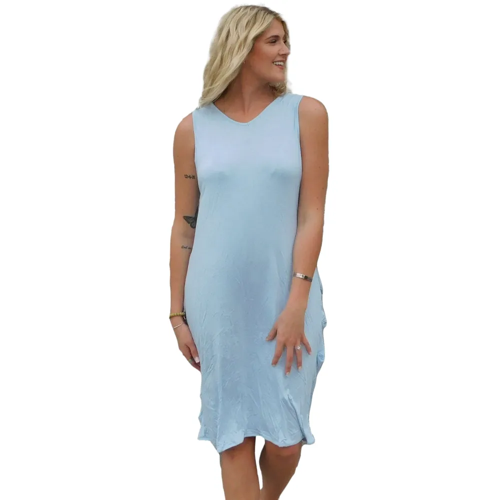 Eco Friendly UV Protectant Swimsuit Cover-Sundress Light Blue