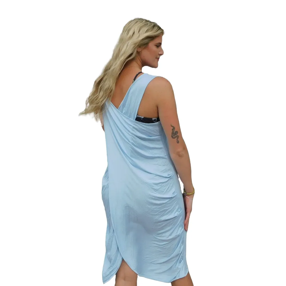 Eco Friendly UV Protectant Swimsuit Cover-Sundress Light Blue