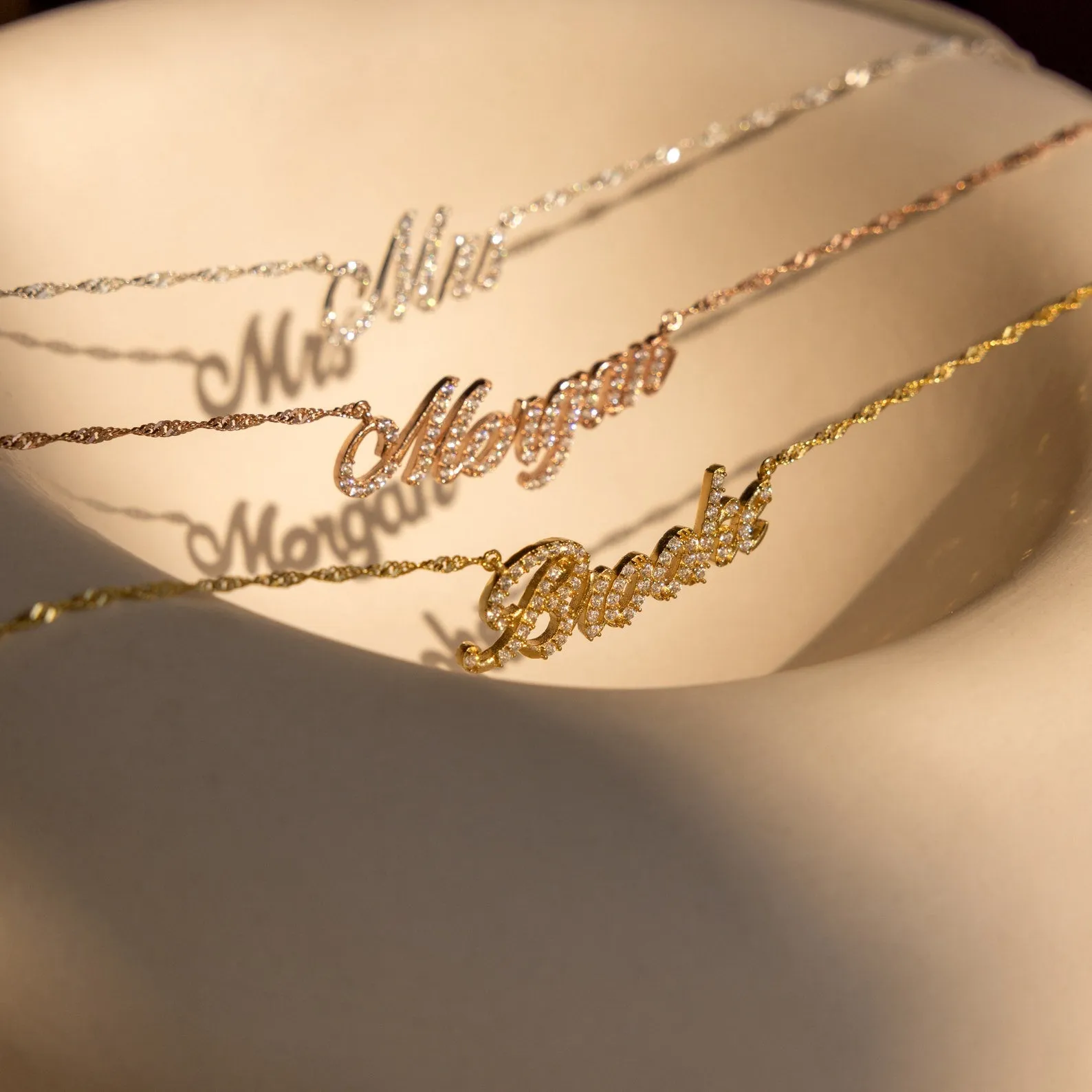 Elegant Pave Name Necklace