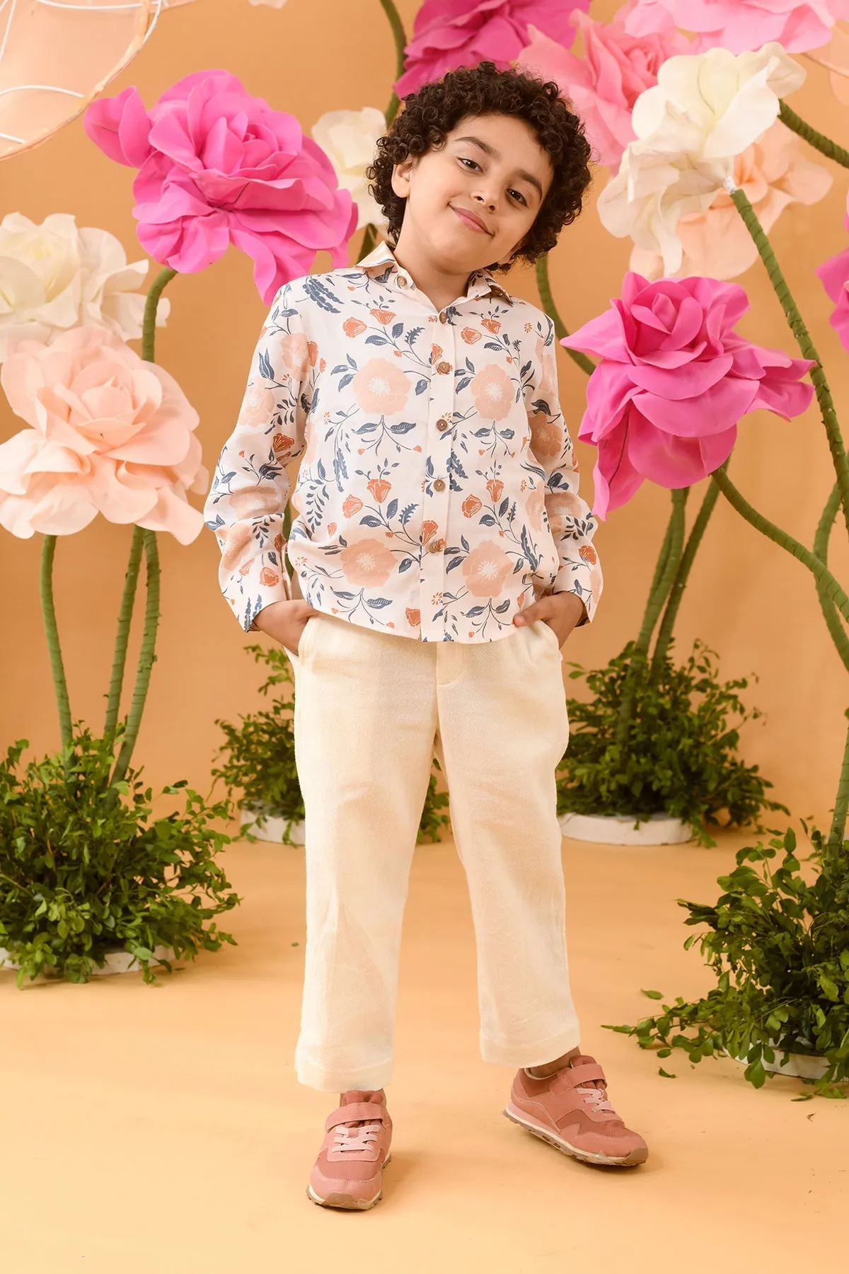 Elysian Vision- Cotton Satin Printed Shirt For Boys