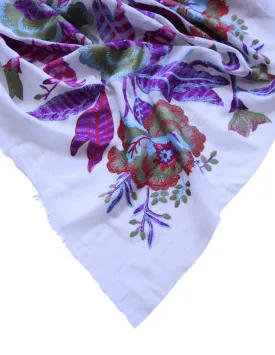 Embroidered Jasmine Shawl