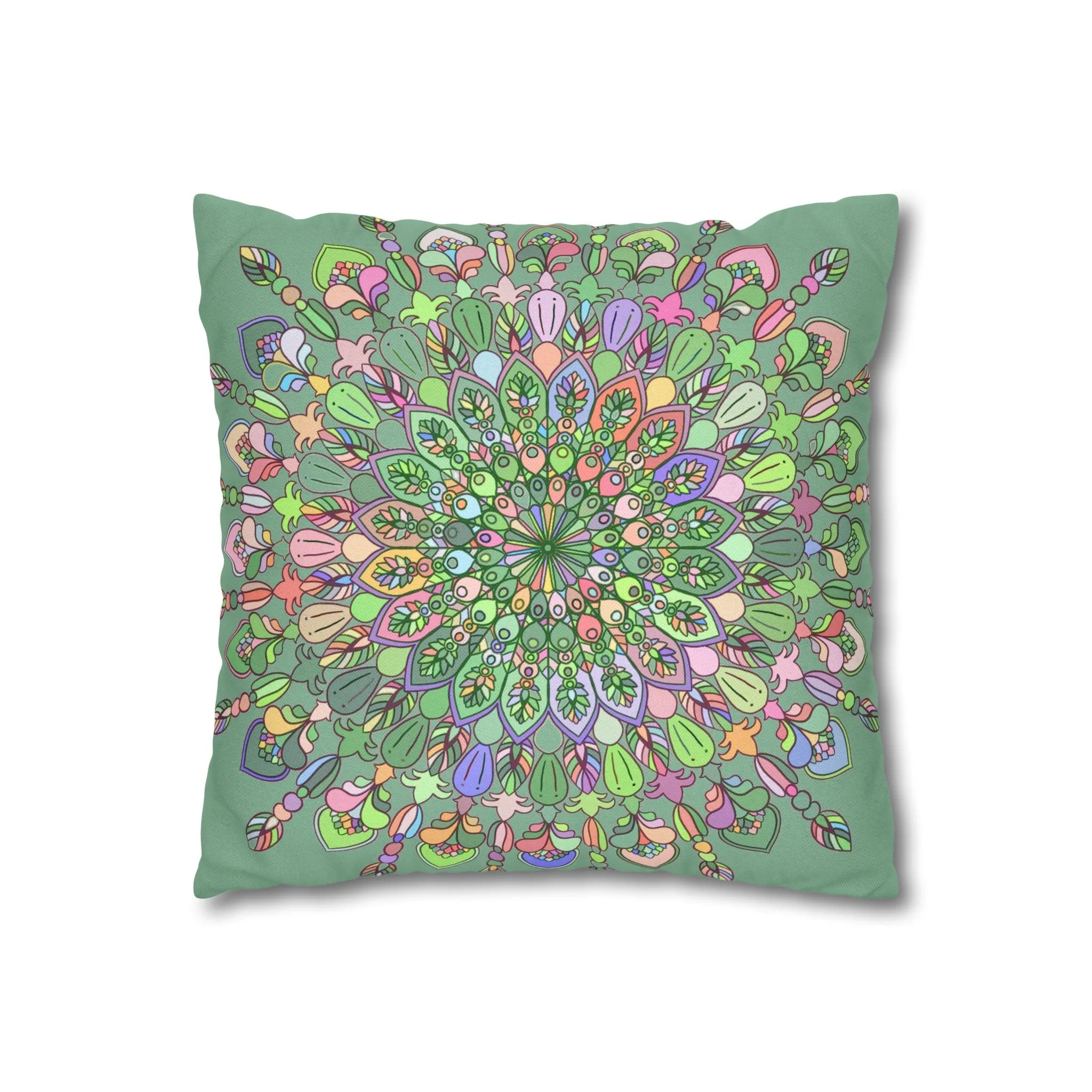 Handmade Mandala Art Pillowcase - Pastel Colors