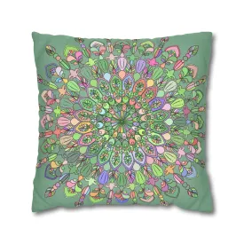 Handmade Mandala Art Pillowcase - Pastel Colors