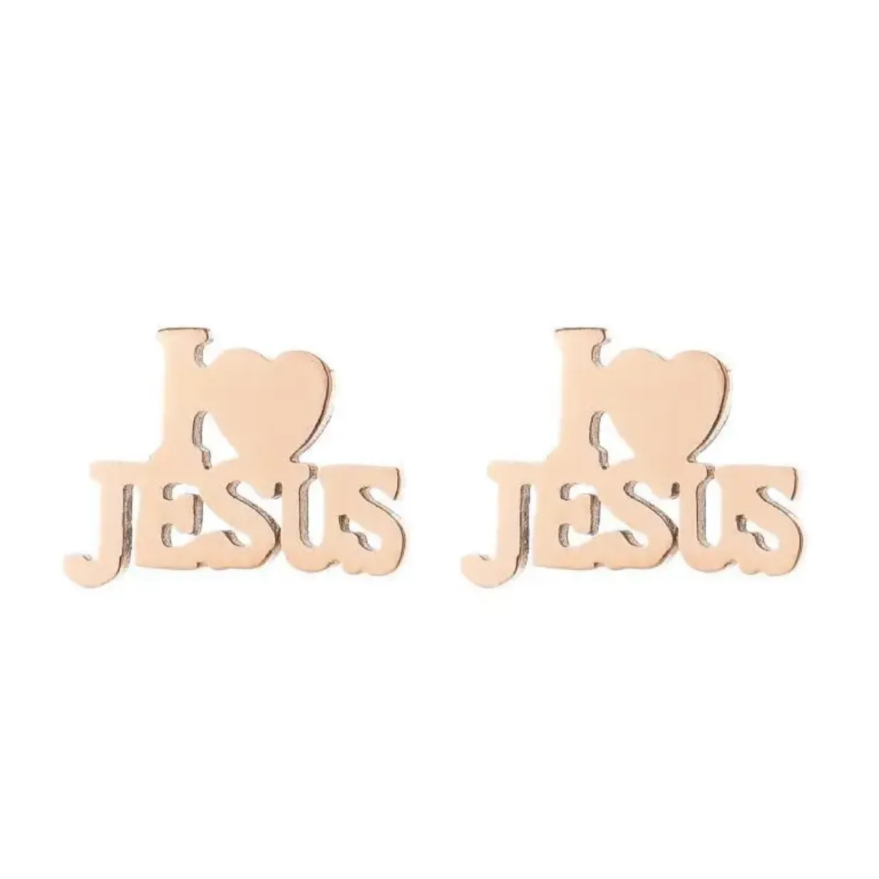 I Love Jesus Stud Earrings - Handmade Jewelry, Christian Earrings, Handmade Earrings, Faith Jewelry, Christianity, Faith Earrings, Spiritual