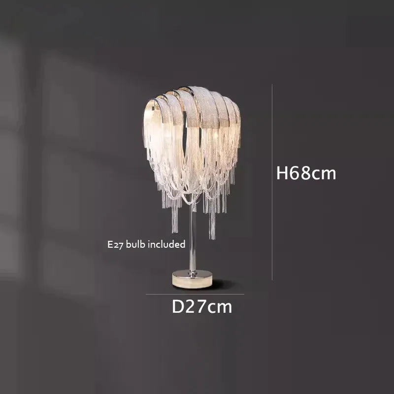 IIS Modern Luxury Silver Tassel Chain Floor/Table Lamps