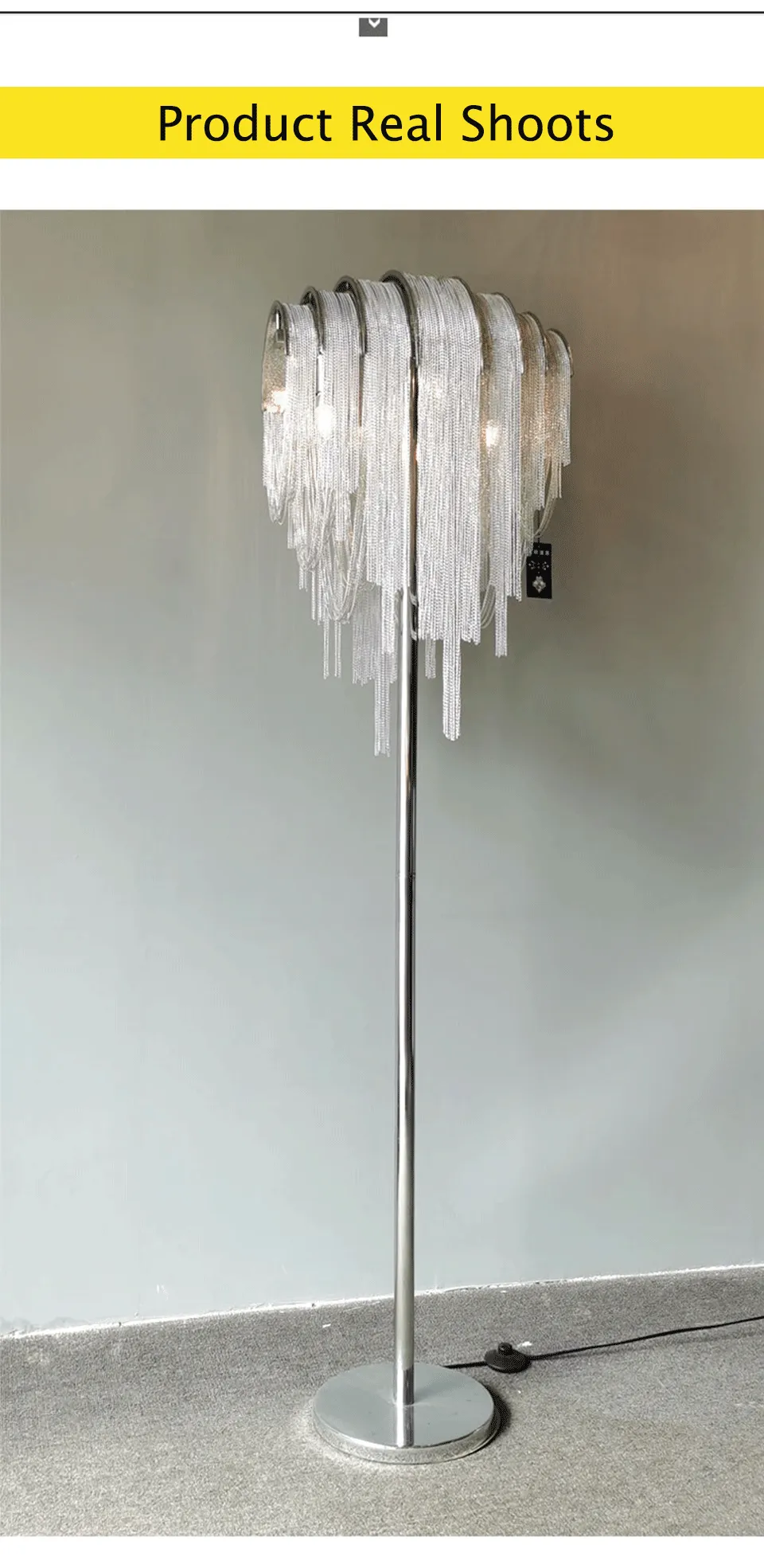 IIS Modern Luxury Silver Tassel Chain Floor/Table Lamps