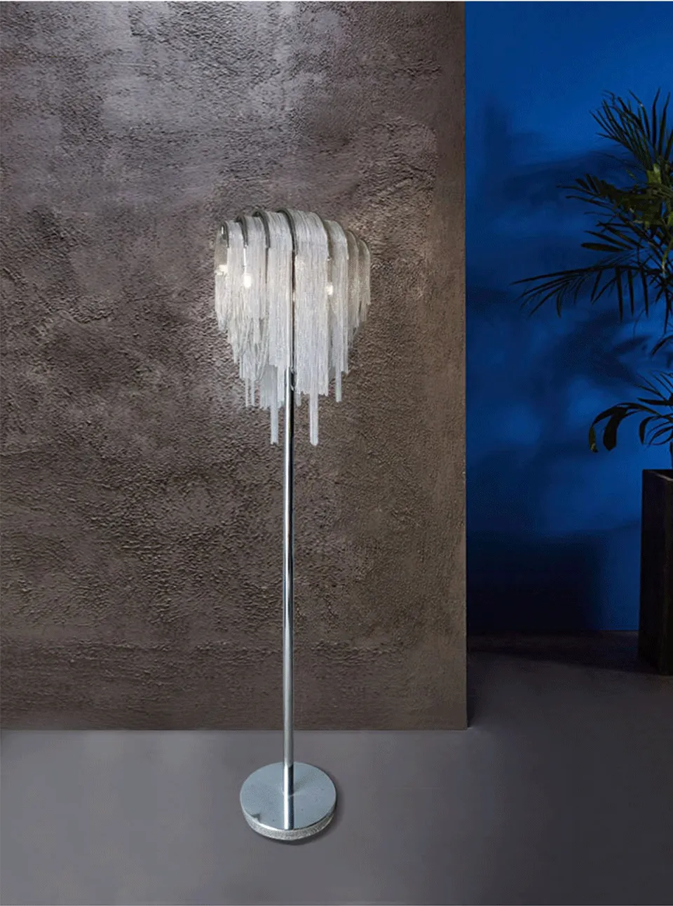 IIS Modern Luxury Silver Tassel Chain Floor/Table Lamps