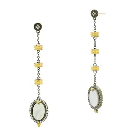 Imperial Mother of Pearl Linear Drop Earrings