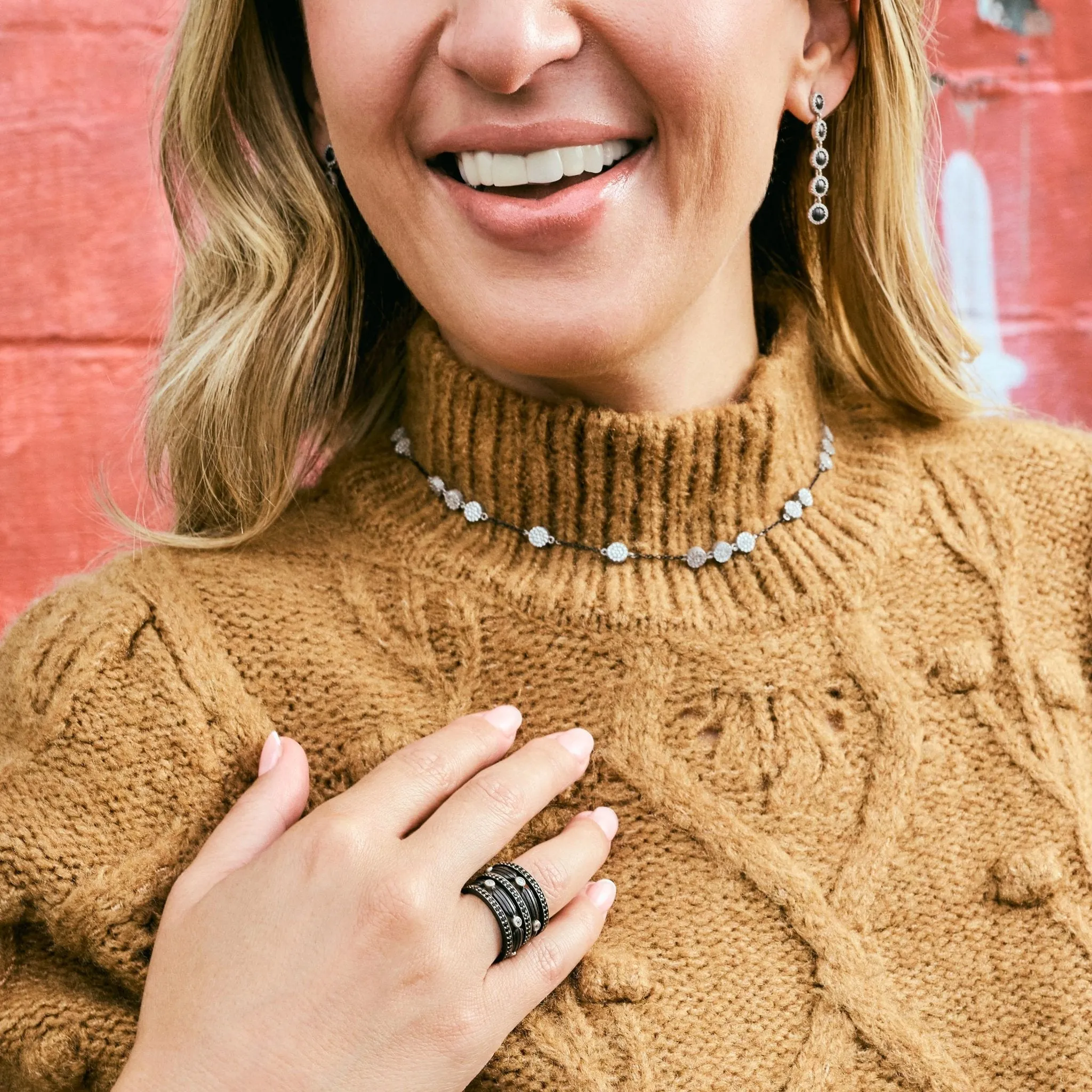 Industrial Finish Pavé Grit Choker Necklace