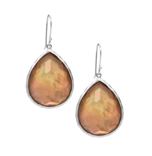 Ippolita Rock Candy Brown Shell & Stearling Silver Teardrop Earrings