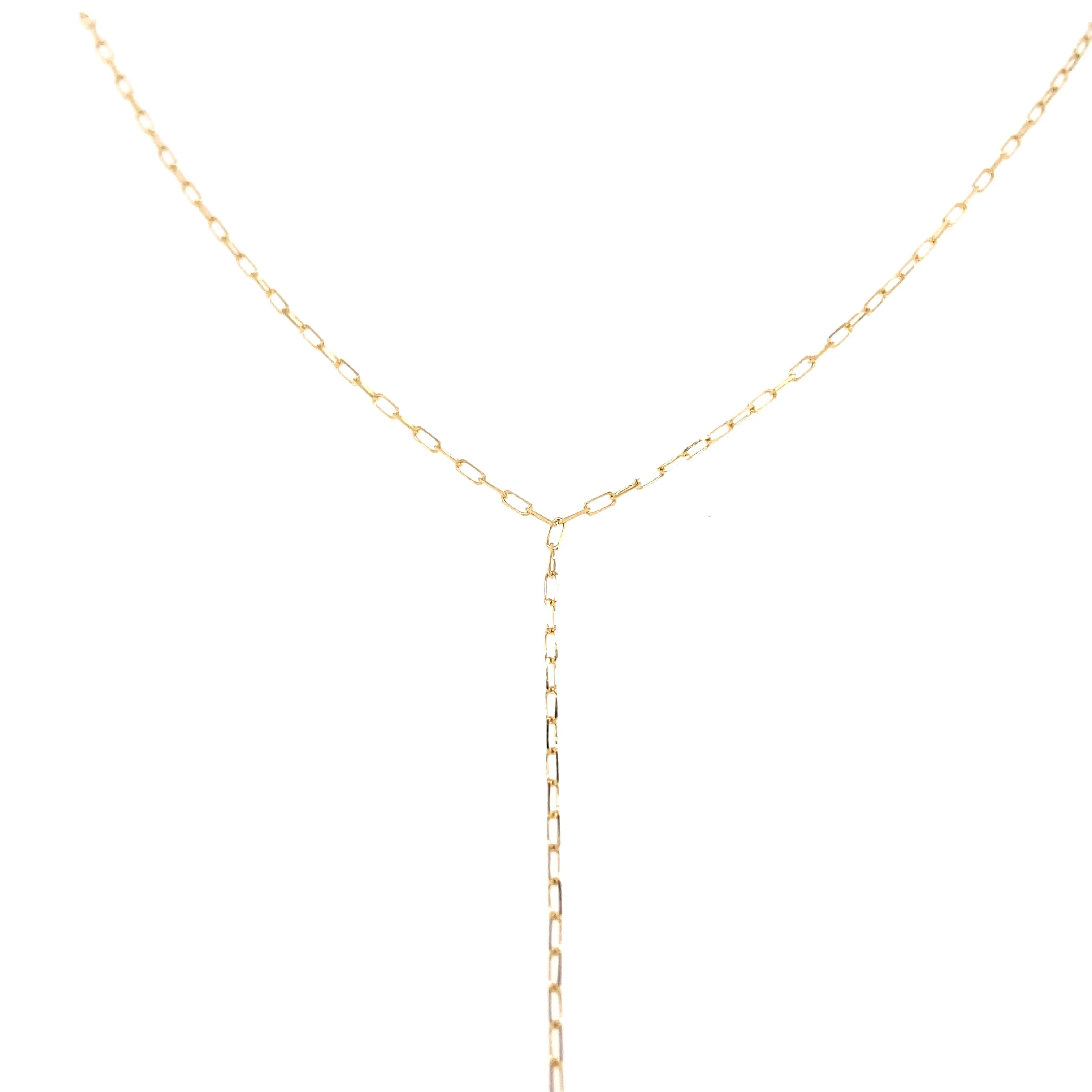 JJ x Chantel Carreira Mini Paperclip Lariat Necklace