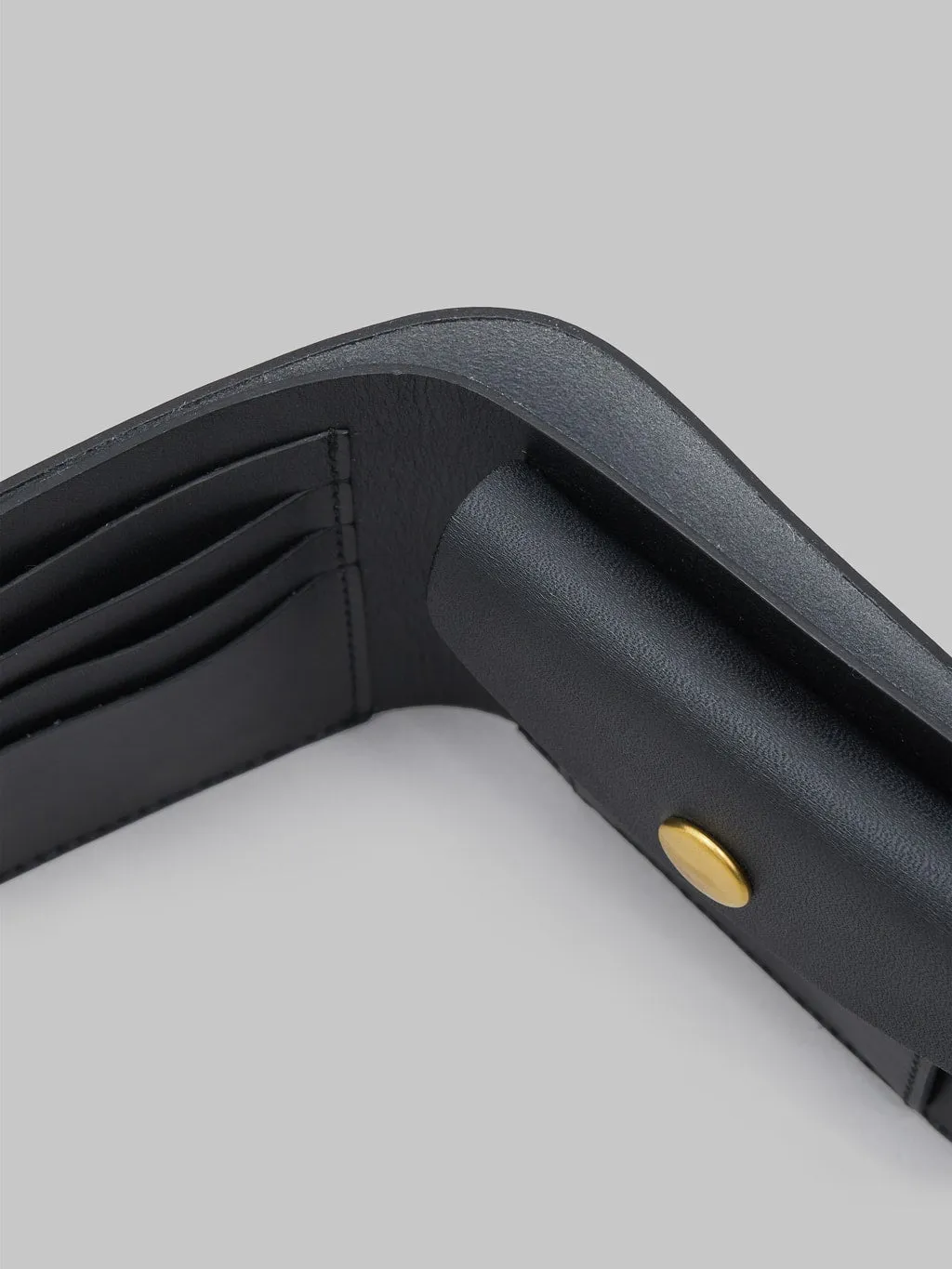 Black Leather Fold Wallet by Kobashi Studio