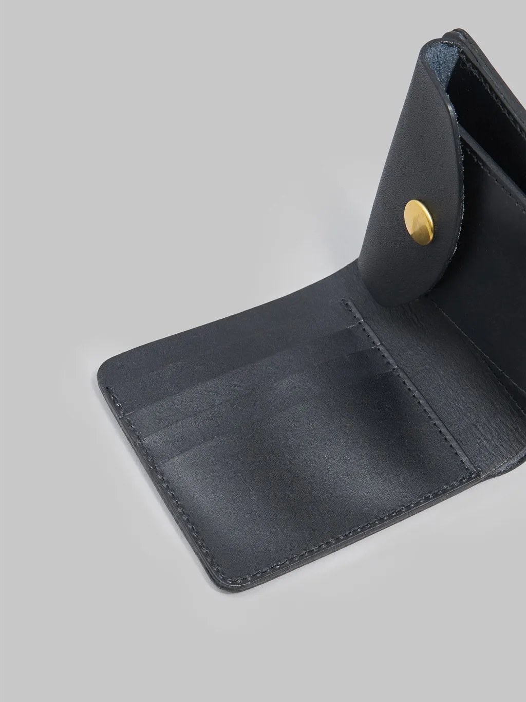 Black Leather Fold Wallet by Kobashi Studio