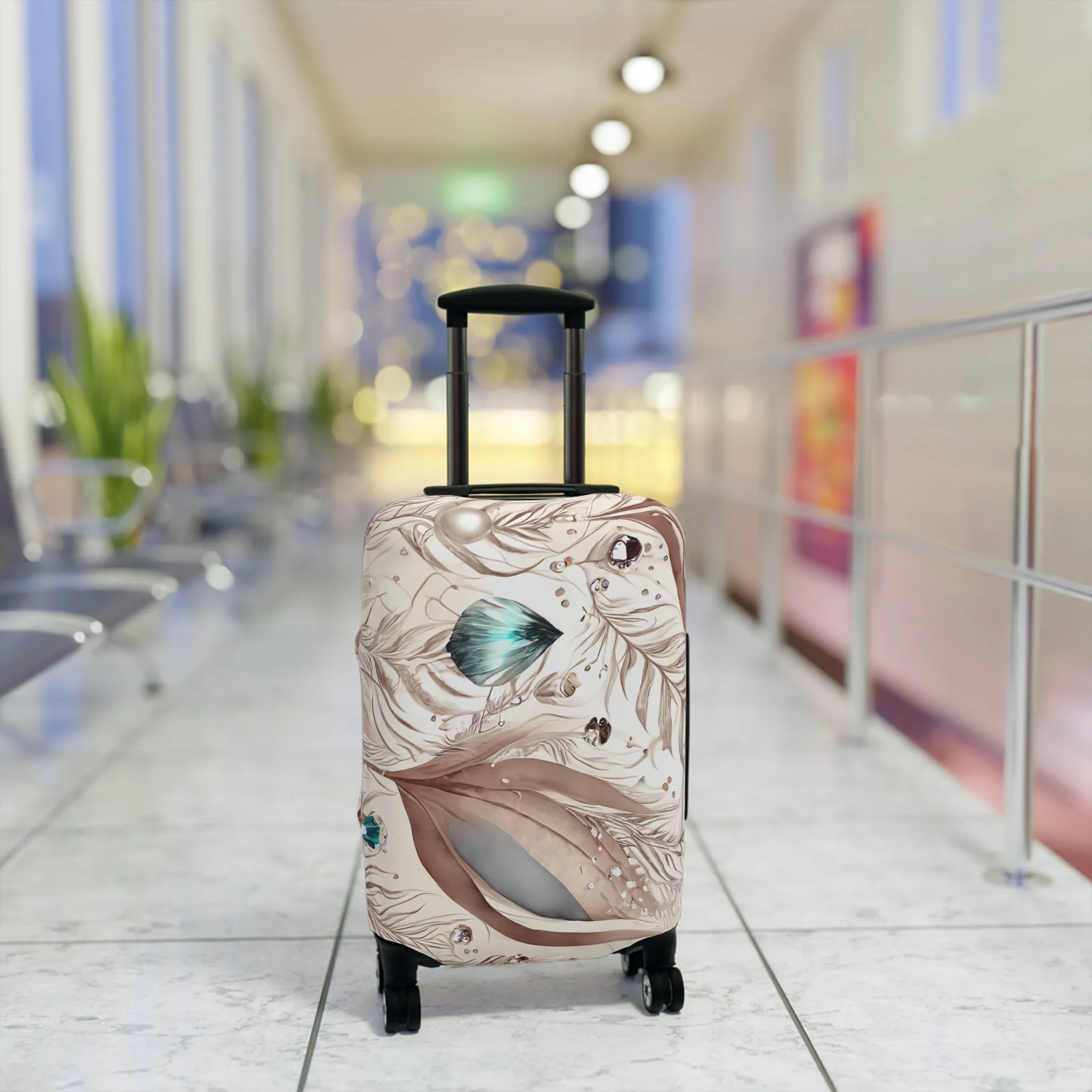 Luggage Cover, Beige Floral