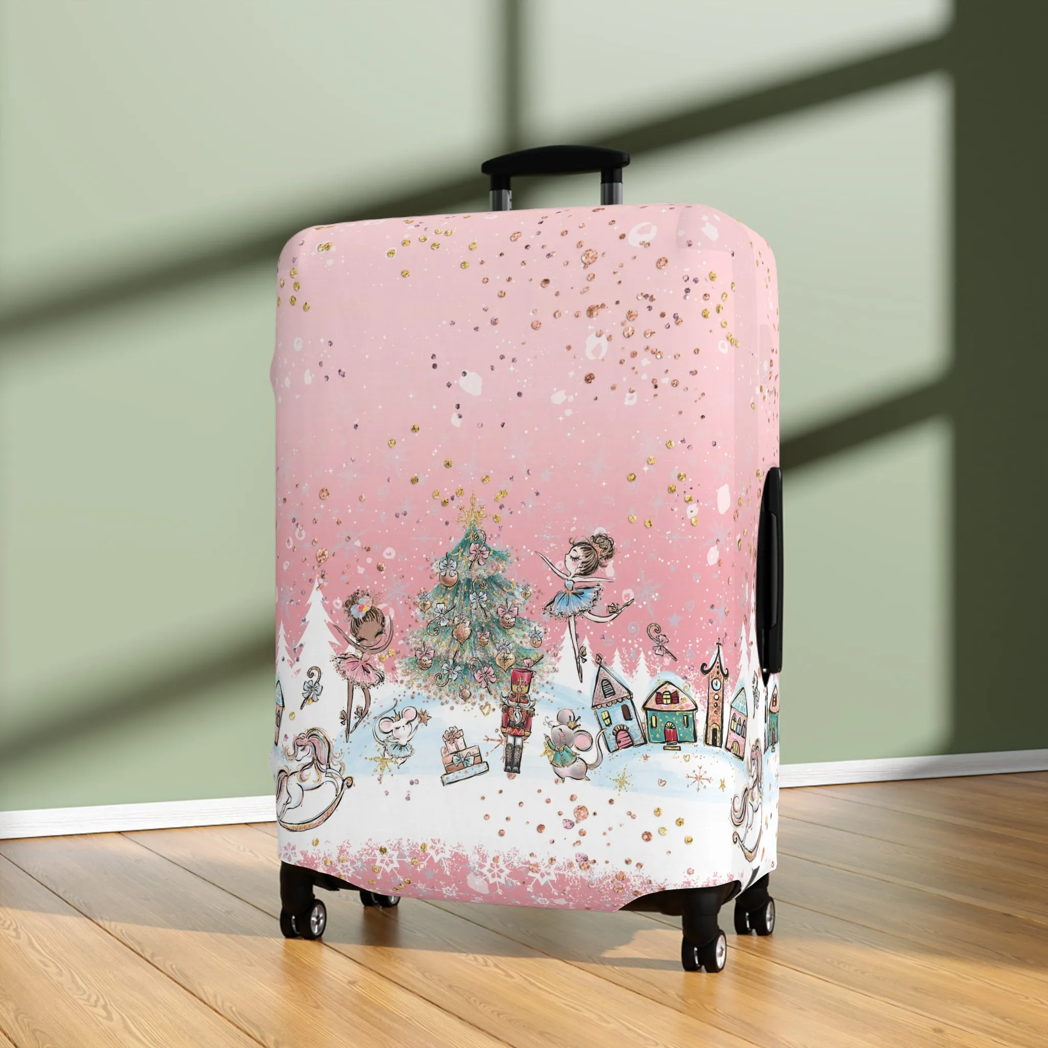 Luggage Cover, Christmas, Nutcracker Pink