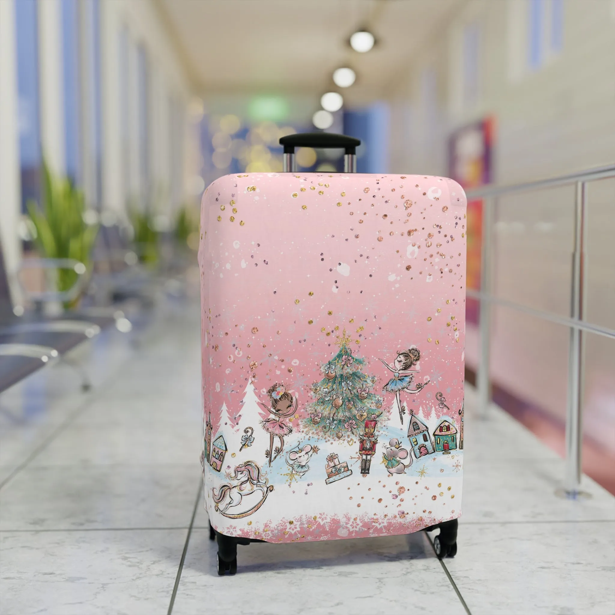 Luggage Cover, Christmas, Nutcracker Pink