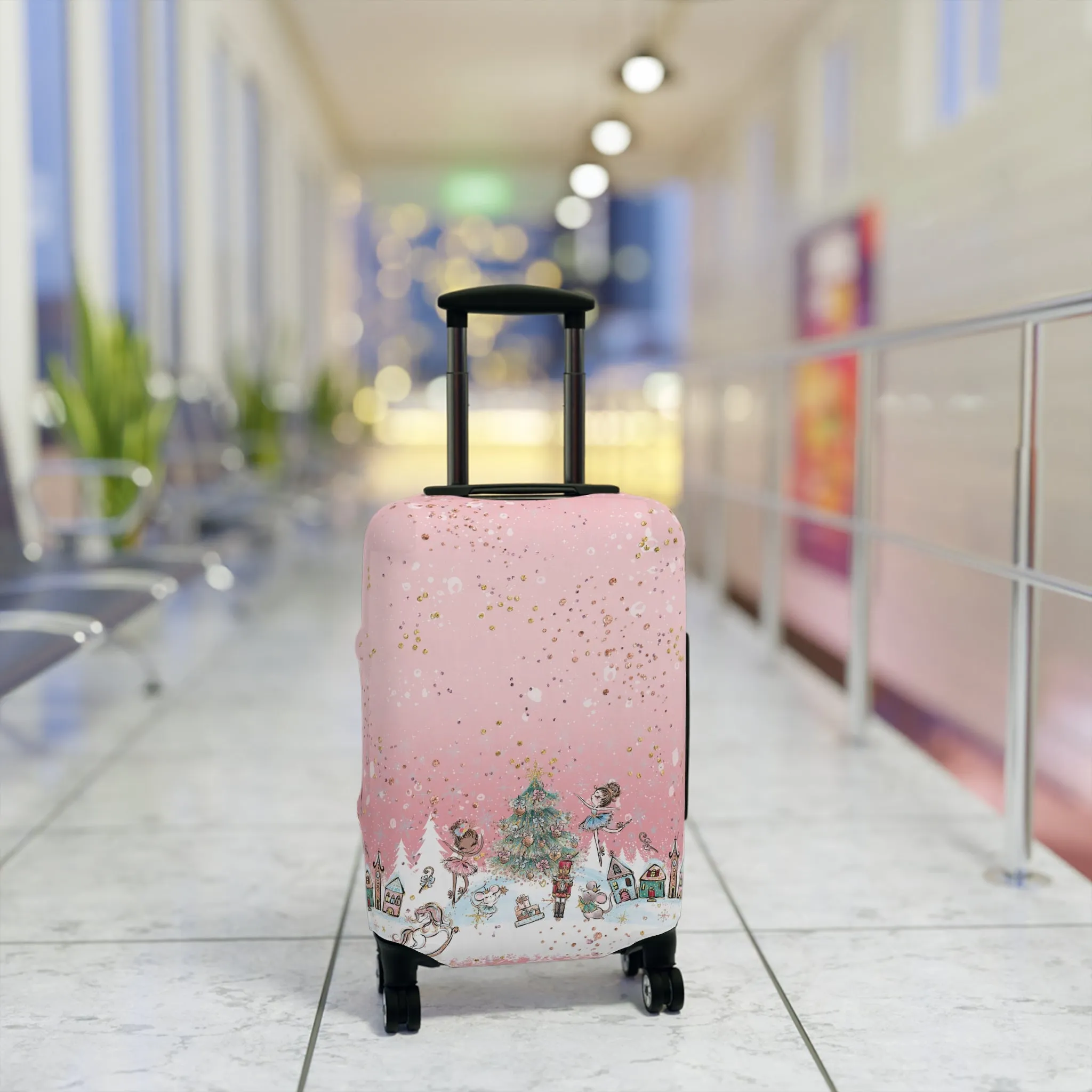 Luggage Cover, Christmas, Nutcracker Pink