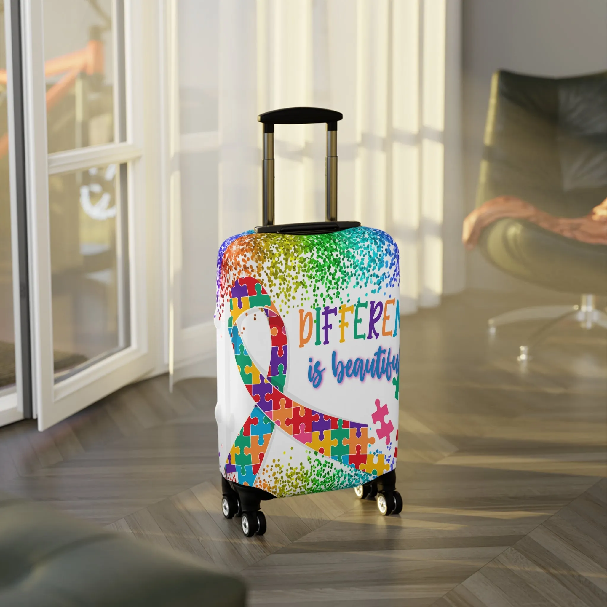 Luggage Cover, Different is Beautiful, Autism, awd-1459